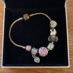 Pandora Charms and Snake Bracelet